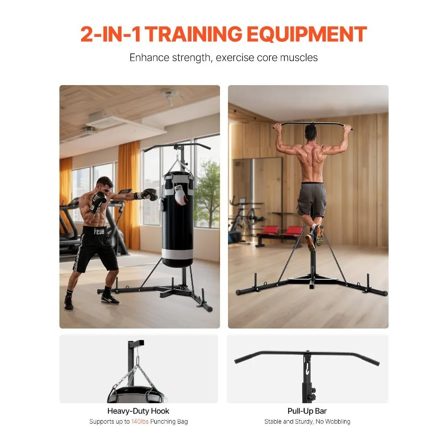 2 in 1 Punching Bag Stand Stee - Pull Up Bar Grip recensie en prijs