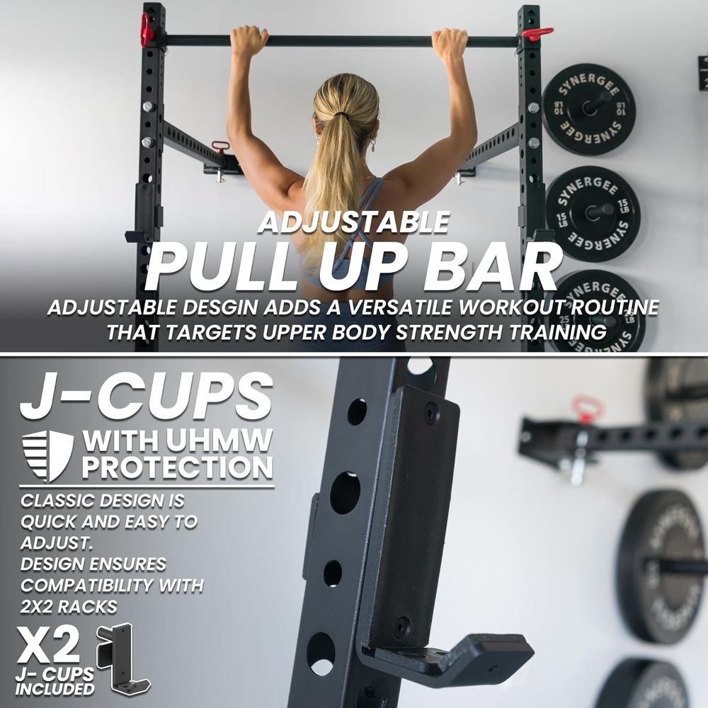 Adjustable Squat Rack with J-C - Pull Up Bar Grip recensie en prijs